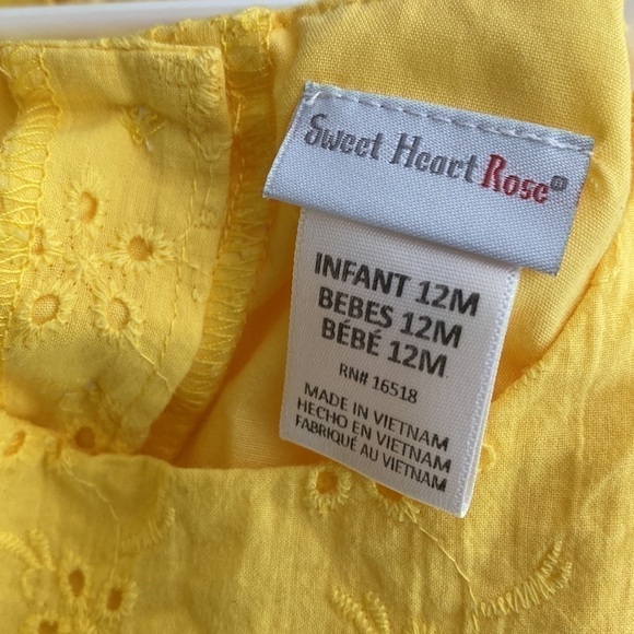 SWEET HEART ROSE YELLOW DAISY SPRING DRESS SIZE 12 Months - Picture 9 of 9